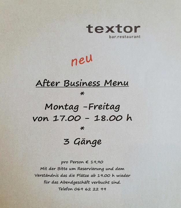 Textor, Restaurant-Bar